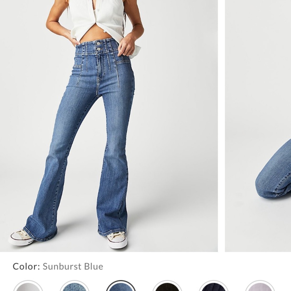 Light/ medium blue free people jeans